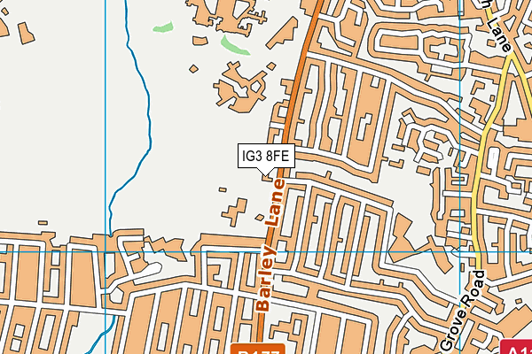 IG3 8FE map - OS VectorMap District (Ordnance Survey)