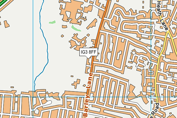 IG3 8FF map - OS VectorMap District (Ordnance Survey)