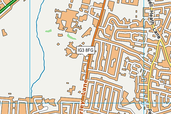 IG3 8FG map - OS VectorMap District (Ordnance Survey)