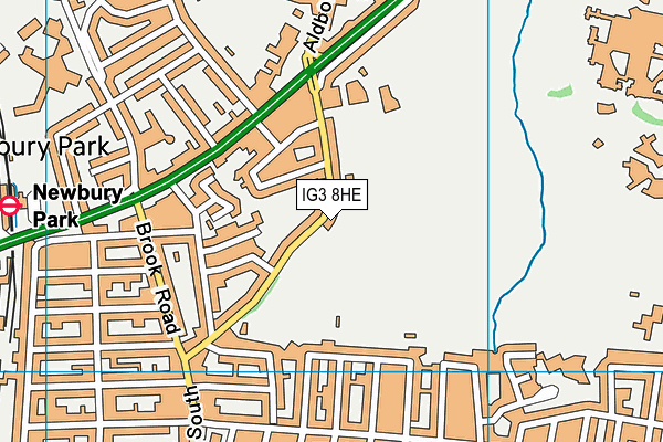 IG3 8HE map - OS VectorMap District (Ordnance Survey)