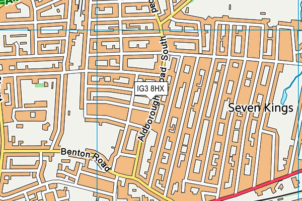 IG3 8HX map - OS VectorMap District (Ordnance Survey)
