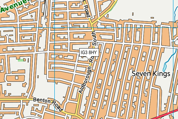 IG3 8HY map - OS VectorMap District (Ordnance Survey)