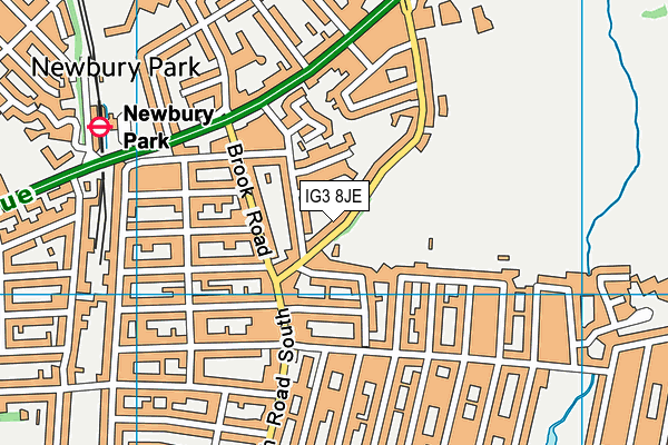 IG3 8JE map - OS VectorMap District (Ordnance Survey)