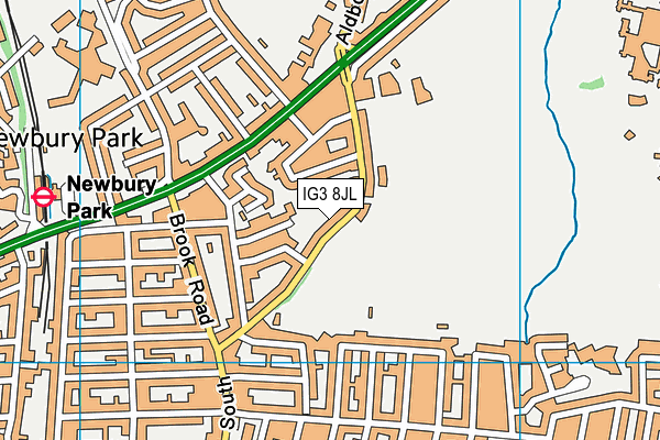 IG3 8JL map - OS VectorMap District (Ordnance Survey)
