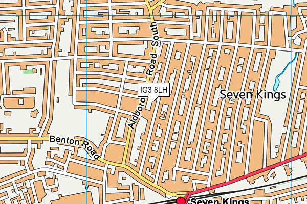 IG3 8LH map - OS VectorMap District (Ordnance Survey)