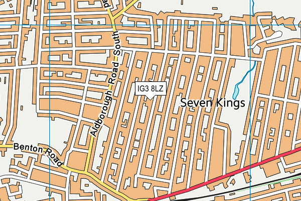 IG3 8LZ map - OS VectorMap District (Ordnance Survey)