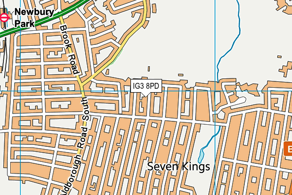 IG3 8PD map - OS VectorMap District (Ordnance Survey)