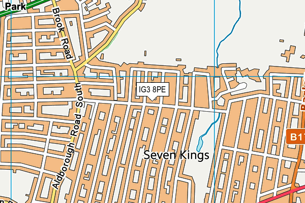 IG3 8PE map - OS VectorMap District (Ordnance Survey)