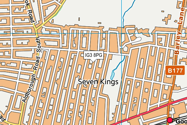 IG3 8PG map - OS VectorMap District (Ordnance Survey)