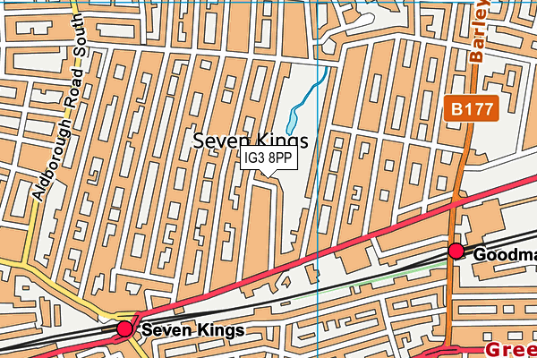 IG3 8PP map - OS VectorMap District (Ordnance Survey)