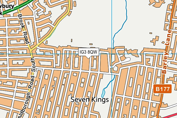 IG3 8QW map - OS VectorMap District (Ordnance Survey)