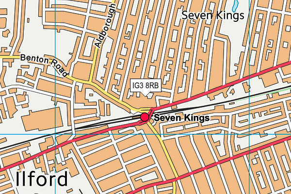 IG3 8RB map - OS VectorMap District (Ordnance Survey)