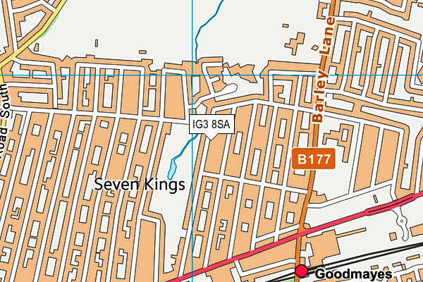 IG3 8SA map - OS VectorMap District (Ordnance Survey)