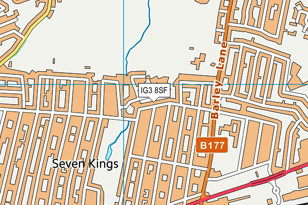 IG3 8SF map - OS VectorMap District (Ordnance Survey)