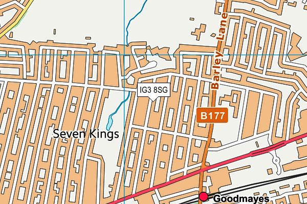 IG3 8SG map - OS VectorMap District (Ordnance Survey)