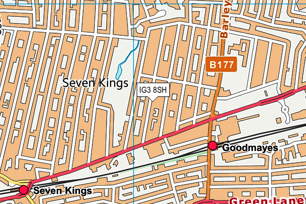 IG3 8SH map - OS VectorMap District (Ordnance Survey)