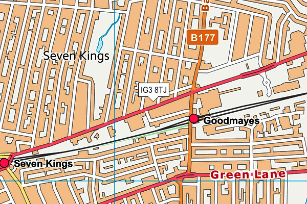 IG3 8TJ map - OS VectorMap District (Ordnance Survey)