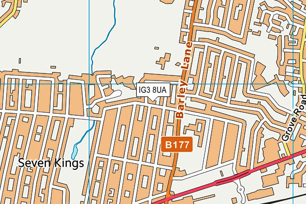 IG3 8UA map - OS VectorMap District (Ordnance Survey)