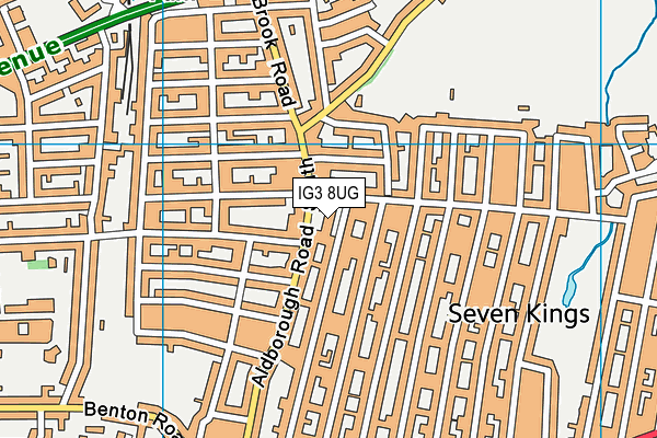 IG3 8UG map - OS VectorMap District (Ordnance Survey)