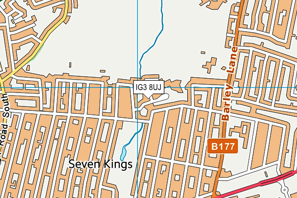 IG3 8UJ map - OS VectorMap District (Ordnance Survey)