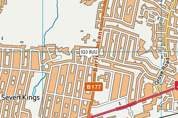 IG3 8UU map - OS VectorMap District (Ordnance Survey)