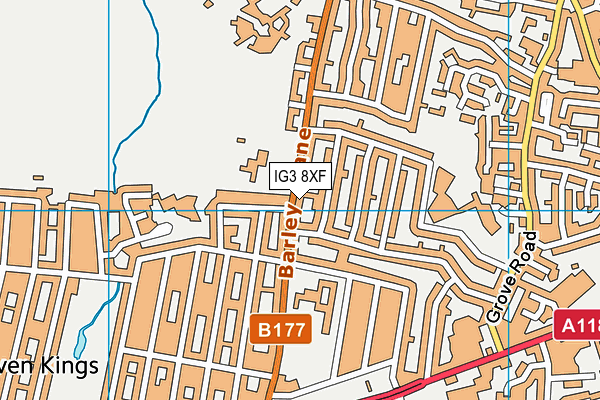 IG3 8XF map - OS VectorMap District (Ordnance Survey)