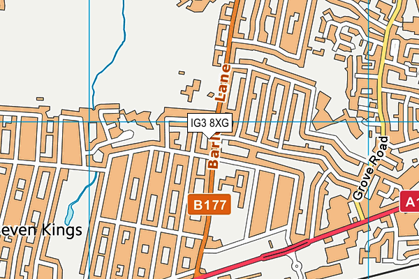 IG3 8XG map - OS VectorMap District (Ordnance Survey)