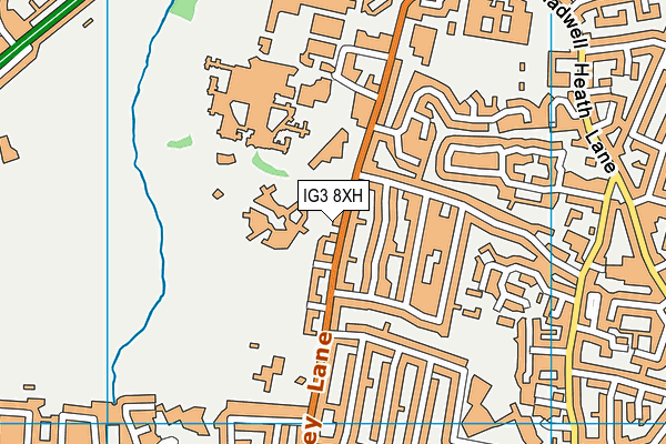 IG3 8XH map - OS VectorMap District (Ordnance Survey)
