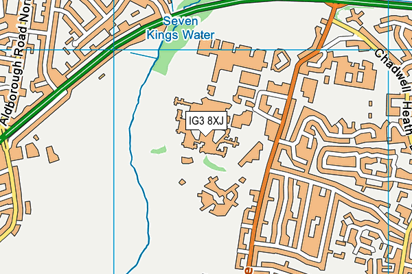IG3 8XJ map - OS VectorMap District (Ordnance Survey)