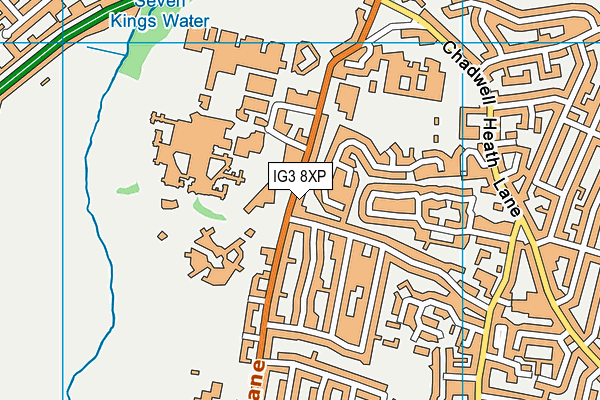 IG3 8XP map - OS VectorMap District (Ordnance Survey)