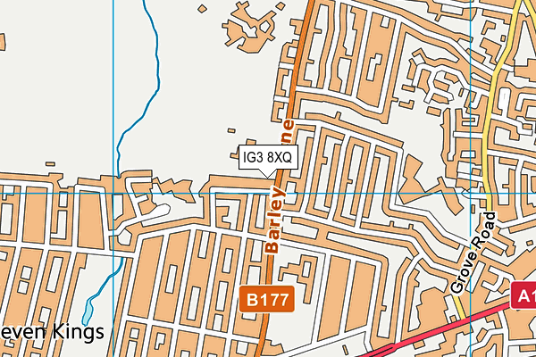 IG3 8XQ map - OS VectorMap District (Ordnance Survey)