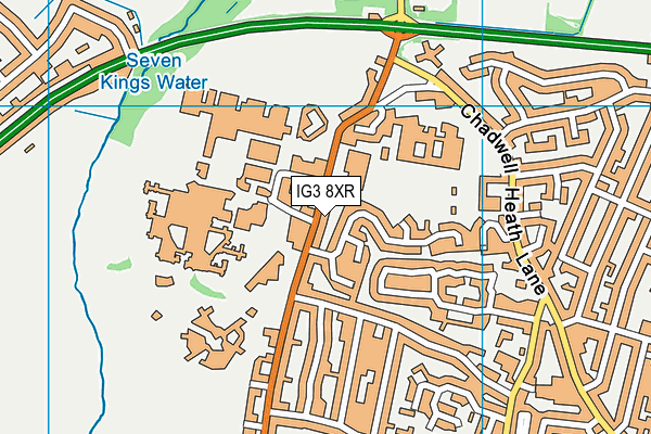 IG3 8XR map - OS VectorMap District (Ordnance Survey)
