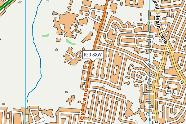 IG3 8XW map - OS VectorMap District (Ordnance Survey)