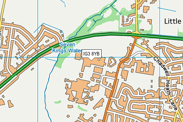 IG3 8YB map - OS VectorMap District (Ordnance Survey)
