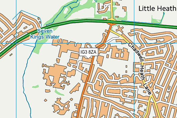 IG3 8ZA map - OS VectorMap District (Ordnance Survey)