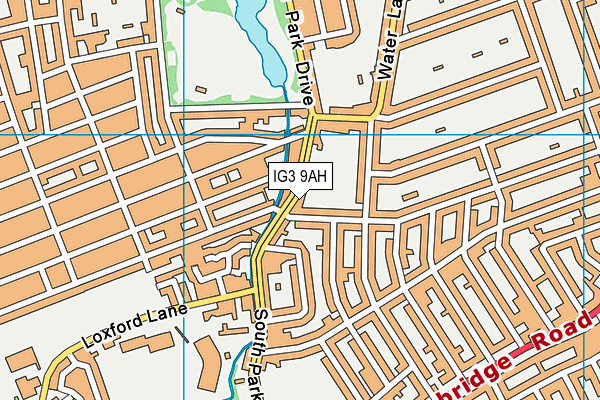 IG3 9AH map - OS VectorMap District (Ordnance Survey)