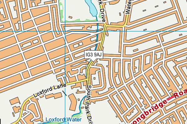 IG3 9AJ map - OS VectorMap District (Ordnance Survey)