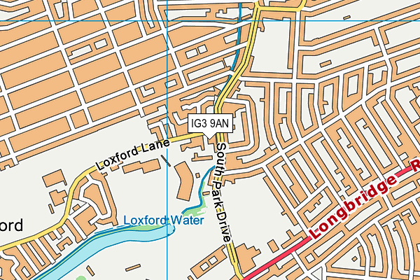 IG3 9AN map - OS VectorMap District (Ordnance Survey)