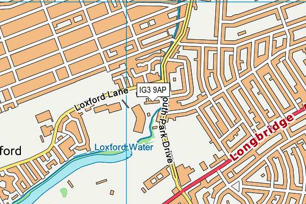 IG3 9AP map - OS VectorMap District (Ordnance Survey)