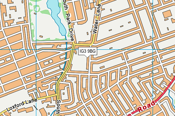 IG3 9BG map - OS VectorMap District (Ordnance Survey)