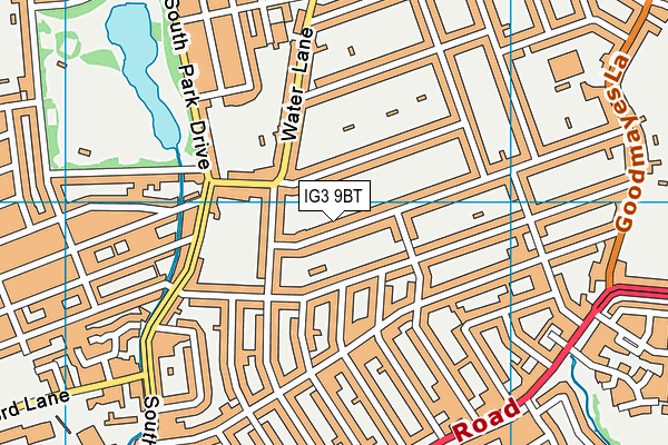 IG3 9BT map - OS VectorMap District (Ordnance Survey)