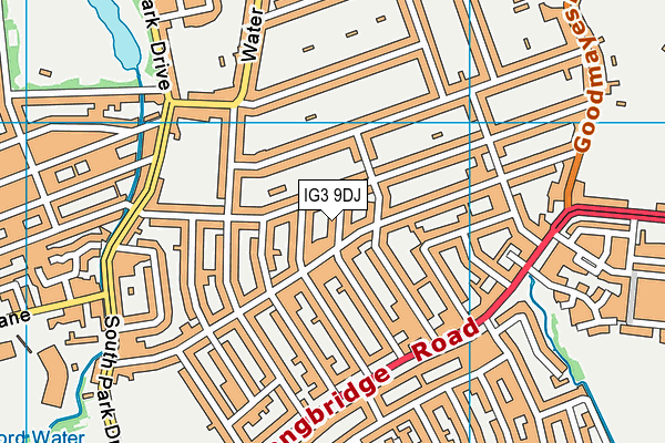 IG3 9DJ map - OS VectorMap District (Ordnance Survey)