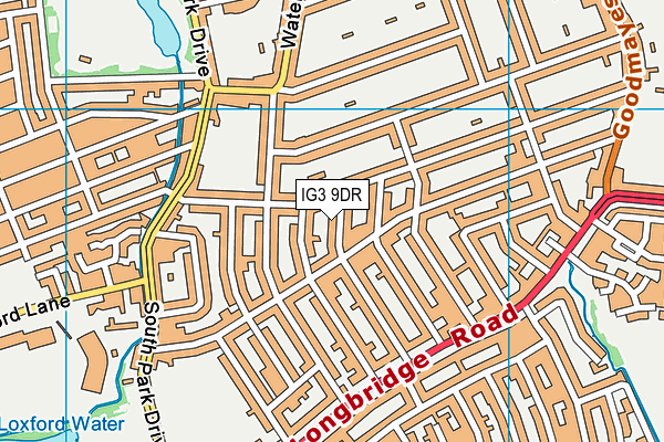 IG3 9DR map - OS VectorMap District (Ordnance Survey)