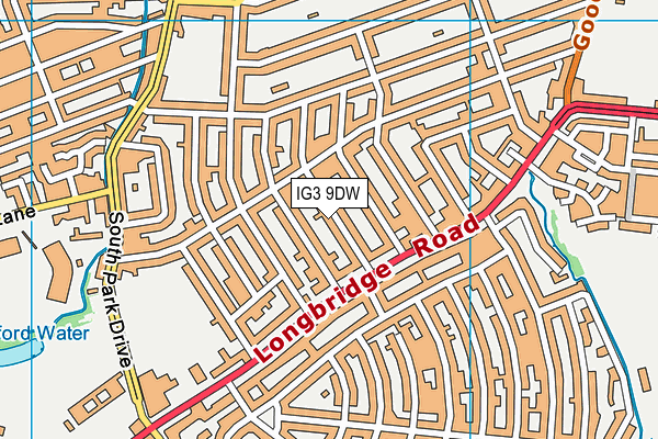 IG3 9DW map - OS VectorMap District (Ordnance Survey)