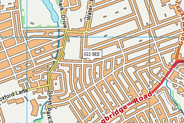IG3 9EE map - OS VectorMap District (Ordnance Survey)