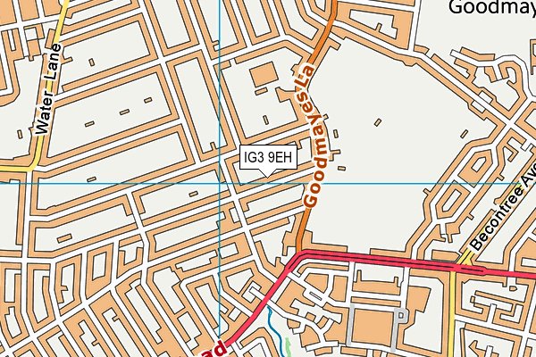 IG3 9EH map - OS VectorMap District (Ordnance Survey)