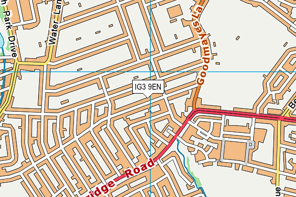 IG3 9EN map - OS VectorMap District (Ordnance Survey)