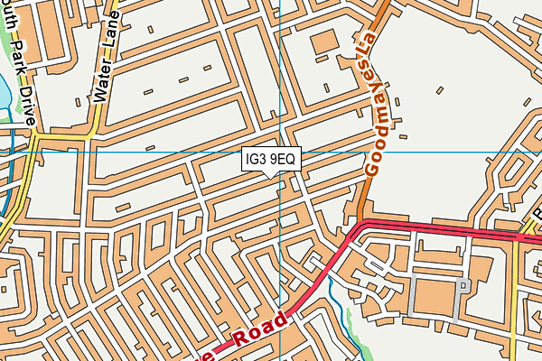 IG3 9EQ map - OS VectorMap District (Ordnance Survey)