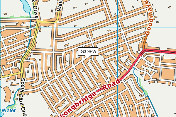 IG3 9EW map - OS VectorMap District (Ordnance Survey)