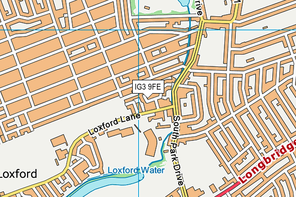 IG3 9FE map - OS VectorMap District (Ordnance Survey)